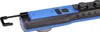 A close-up view of the handle of a blue and black LED work light. Produktbild-Vorschau