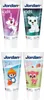 A collage of four tubes of Jordan Kids toothpaste, each featuring a different cartoon animal. Produktbild-Vorschau