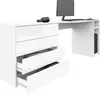Schreibtisch "Vaasa" 196cm, weiß-glänzend Produktbild-Vorschau 3