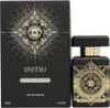 A black perfume box and bottle with gold ornate designs. Podgląd zdjęcia produktu