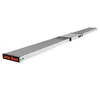 A long, silver telescopic plank on a white background. Produktbild-Vorschau
