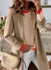 ASKSA Damen Gestreift Pullover Rundhals Langarm Casual Produktbild-Vorschau 2