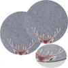 2x Filz Tischset Platzset Hirschgeweih Hellgrau 38cm Rund Produktbild-Vorschau 1