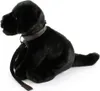 Labrador Kuscheltier schwarz sitzend mit Leine 35 cm Hund Produktbild-Vorschau 3