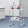 A laboratory cart with various scientific equipment and containers. Podgląd zdjęcia produktu
