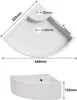 Diagrams and measurements of a white corner sink. Anteprima dell’immagine prodotto