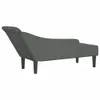 vidaXL Chaise longue avec coussin Tissu gris foncé Voir les images du produit 5