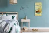 Dekor Leinwand Uhr Wandbilder Quarz 30x60 Strandsegel Boots Produktbild-Vorschau 4