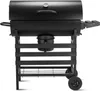 A black charcoal grill is shown against a white background. Produktbild-Vorschau