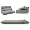 COSTWAY Niska rozkładana sofa z 2 poduszkami, rozkładana Podgląd zdjęcia produktu 1