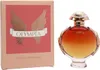 Paco Rabanne Olympéa Legend Parfumflakon mit Farbverlauf von Dunkelrot zu Gold und passender rosa-goldener Box mit Flügelmotiv. Podgląd zdjęcia produktu