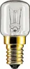 A close-up studio shot of a small incandescent light bulb with a gold-colored screw base. Anteprima dell’immagine prodotto