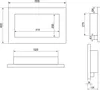 Technical drawing with dimensions of a wall-mounted bio-fireplace. Produktbild-Vorschau