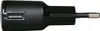A black USB charger adapter with a USB port and a European plug. Anteprima dell’immagine prodotto