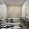 A modern bathroom with a freestanding bathtub, double vanity, and hexagonal floor tiles. Anteprima dell’immagine prodotto