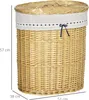 Koš na prádlo s víkem z proutí, 100 l, 51 x 38 x 57 cm, Náhled obrázku produktu 8