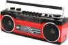 A red and black boombox with a handle, displayed on a white background. Náhled obrázku produktu