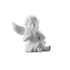 A white porcelain angel figurine holding a small bird. Produktbild-Vorschau