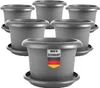 6 Blumentöpfe groß anthrazit Ø40cm mit Untersetzer, robust Produktbild-Vorschau 1