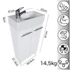 Keramikwaschbecken mit Unterschrank 40 cm, stehend, Weiß Produktbild-Vorschau 6