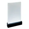 A clear acrylic sign holder with a black base, presented on a white background. Náhľad obrázku produktu