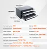 A 3-drawer organizer cabinet for drill bits, with dimensions and specifications listed. Produktbild-Vorschau