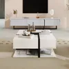 Couchtisch( 78*78*36cm,Weiss)Tisch mit 4 Schubladen, Produktbild-Vorschau 7