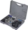 A soldering iron kit is neatly arranged inside its open gray plastic case. Produktbild-Vorschau
