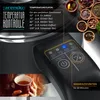 A close-up of a modern electric kettle's control panel and a hand holding a cup of tea. Náhled obrázku produktu