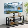 okwish TV-Ständer mit Glasablagen,TV-Schrank mit Offener Produktbild-Vorschau 2