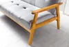 SalesFever Schlafsofa Klappsofa 190 cm mit grauem Polster und Holzrahmen in Gesamtansicht von vorne. Produktbild-Vorschau