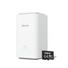 A white Reolink Home Hub device and a black Reolink 64GB SD card are displayed against a white background. Produktbild-Vorschau