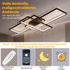Smart LED Deckenleuchte Schwarz 90x60 cm, moderne Produktbild-Vorschau 3