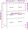 vidaXL Sideboard Grau Sonoma 69,5x34x90 cm Holzwerkstoff Produktbild-Vorschau 8