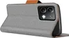 A flip case for a smartphone is shown from a side angle, with the front cover open. Produktbild-Vorschau