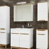 A modern bathroom vanity set with a sink, mirror, and storage cabinets. Náhľad obrázku produktu
