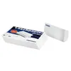 A stack of white paper products with blue and black packaging, and a single white product in the background. Produktbild-Vorschau