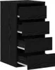 A black wooden chest of drawers with five drawers, some of which are partially open. Anteprima dell’immagine prodotto