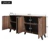 Moderner Sideboard mit 4 Türen in dunkler Holzmaserung, Produktbild-Vorschau 3