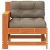 vidaXL Gartensofa mit Armlehne und Kissen Wachsbraun Produktbild-Vorschau 4