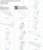 A collage of different transparent shower door seals with product numbers. Produktbild-Vorschau