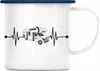 Trendation - Herzschlag Wohnwagen Wohnmobil Emaille Tasse Produktbild-Vorschau 1