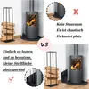 ACXIN 4tlg Schwarz Kaminbesteck Modern Kamingarnitur Produktbild-Vorschau 5