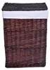 A brown wicker laundry basket with a white liner and lid. Anteprima dell’immagine prodotto