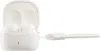 A pair of white wireless earbuds in their open charging case, with a charging cable extending to the right. Produktbild-Vorschau
