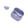 A pair of purple JBL Tune Buds wireless earbuds and their charging case are shown against a white background. Produktbild-Vorschau