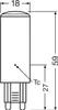A technical drawing of a light bulb with dimensions. Anteprima dell’immagine prodotto