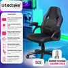 A marketing image showcasing a gaming chair with text overlays and icons describing its features. Náhled obrázku produktu