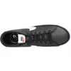 A top-down view of a black Nike Court Legacy sneaker on a white background. Produktbild-Vorschau