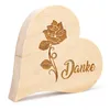 Zirbenherz Danke mit Rose 12cm Produktbild-Vorschau 3